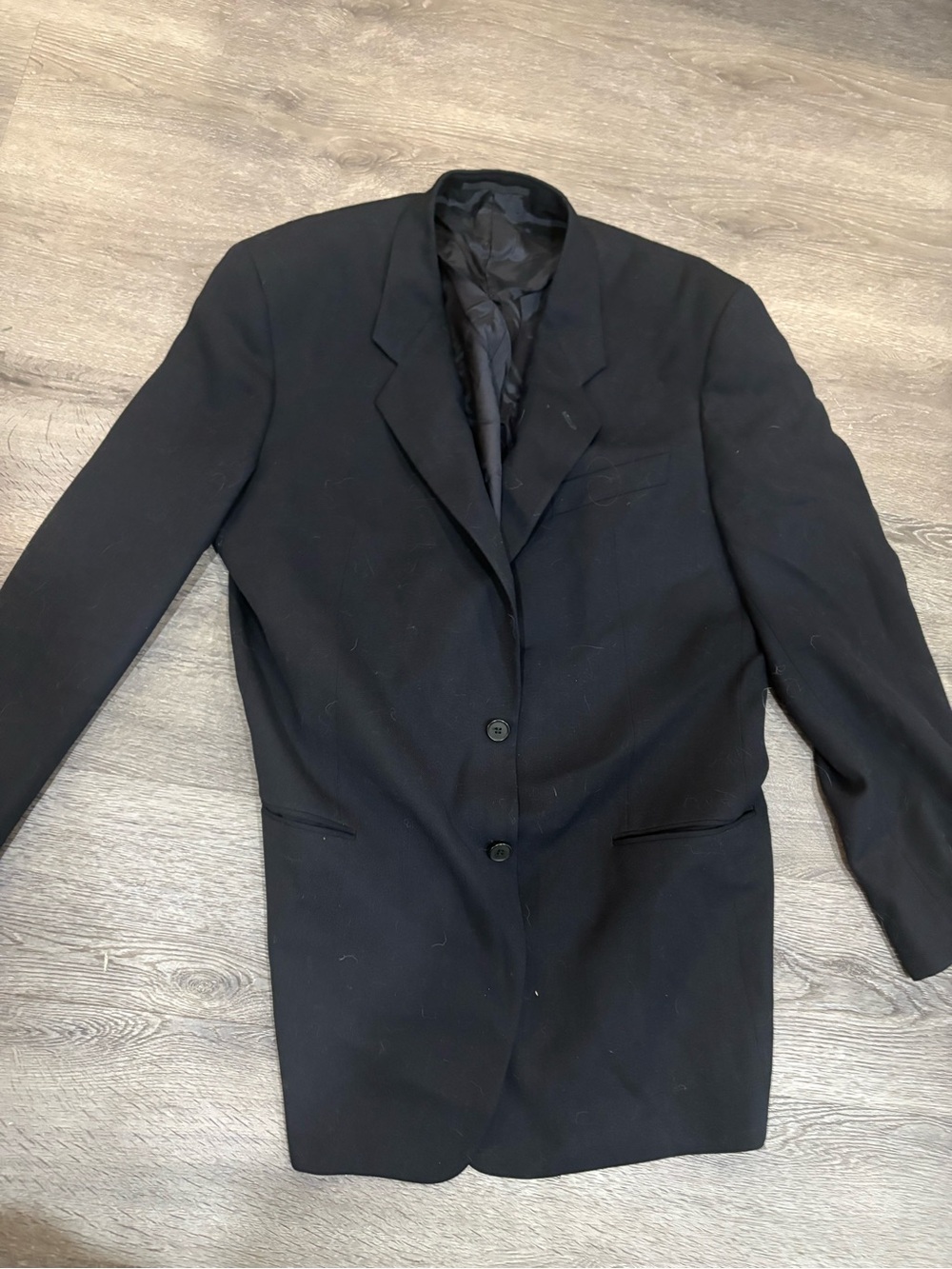 Giorgio Armani Black Two-Button Wool Blazer